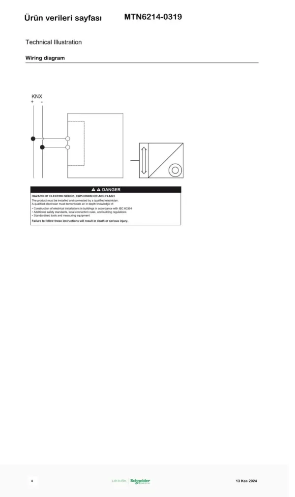 System M, Schneider, KNX, Room temperature control unit, [MTN6214-0319]