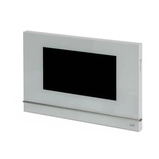 Yandan görünüm, ABB SmartTouch 7 inç Beyaz Cam KNX Akıllı Ev Kontrol Paneli (6136/07-811-500)