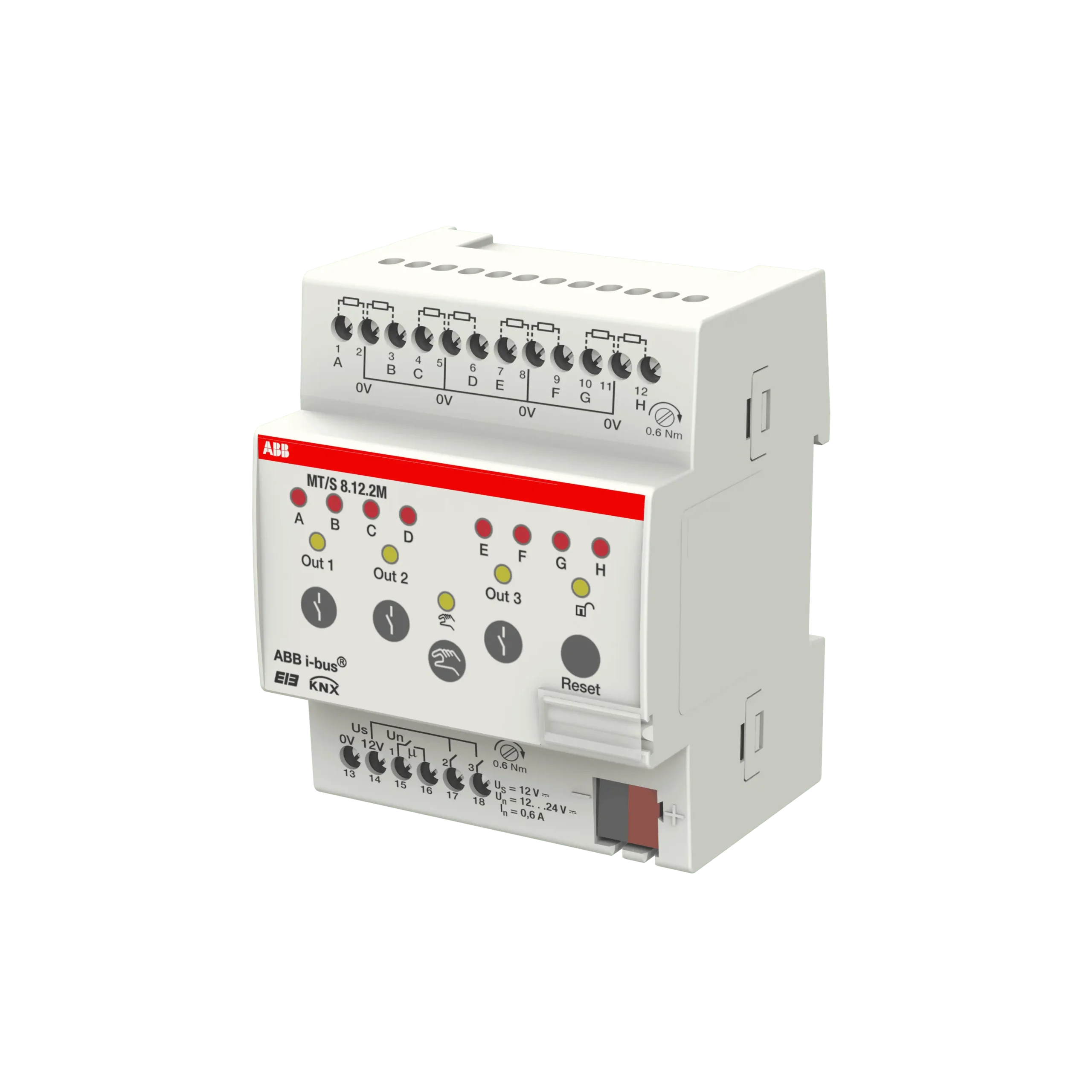 ABB KNX Güvenlik Terminali MT/S8.12.2M, 8 kanallı akıllı bina güvenlik sensörü entegrasyon modülü