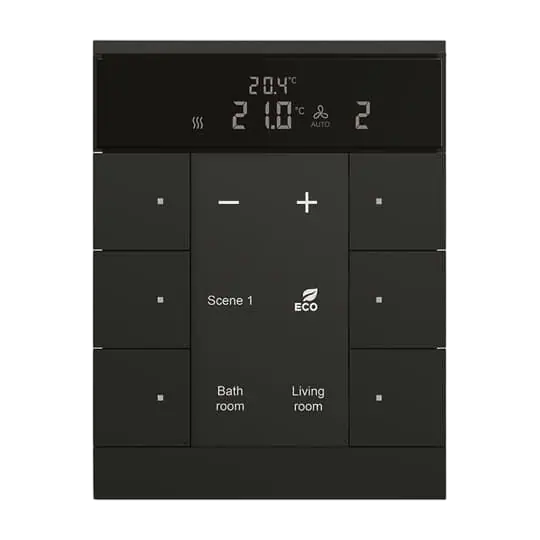 وحدة التحكم في درجة حرارة الغرفة ABB Tenton SBR/U6.0.0.1-885 KNX أسود غير لامع